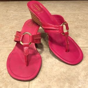 LILY PULITZER  Espadrille pink wedge sandals sz 6
